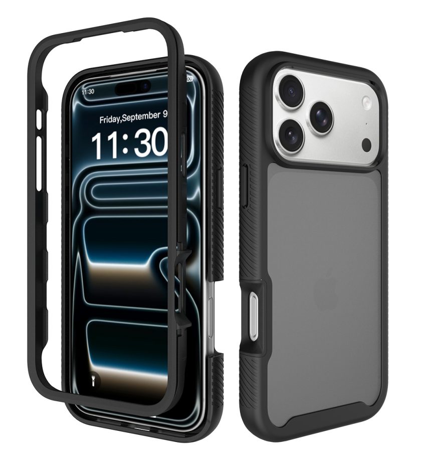 Matte Skin Feeling Full-body Rugged Case with Front Cover for iPhone 11-17 Series — phone accessory shipped from Shenzhen warehouse