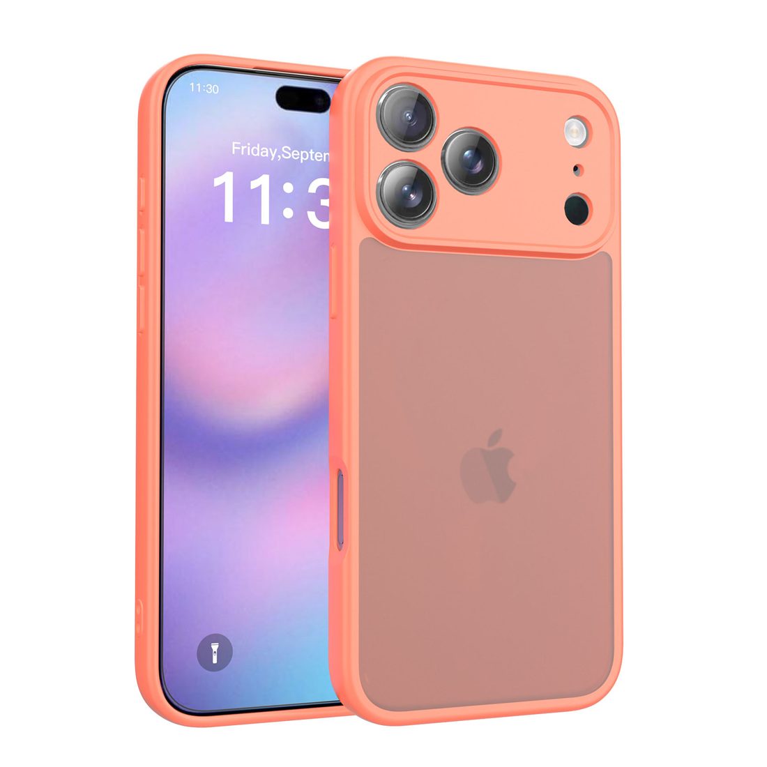 Translucent Matte Frosted Skin Feel Case with Full Camera Protection for iPhone 11-17 Series — phone accessory shipped from Shenzhen warehouse