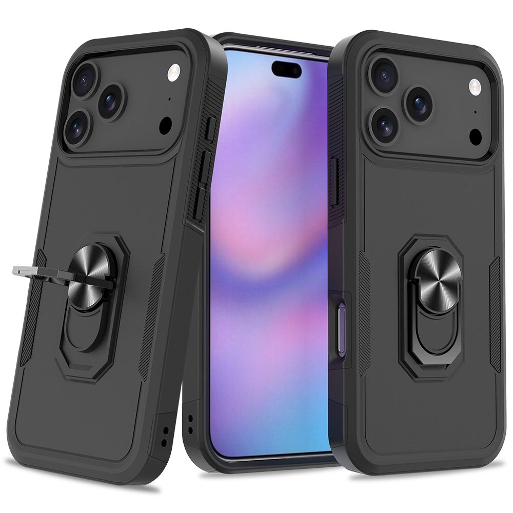 Dual Layer Rugged Case with Ring Kickstand for iPhone 11-17 Series — phone accessory shipped from Shenzhen warehouse