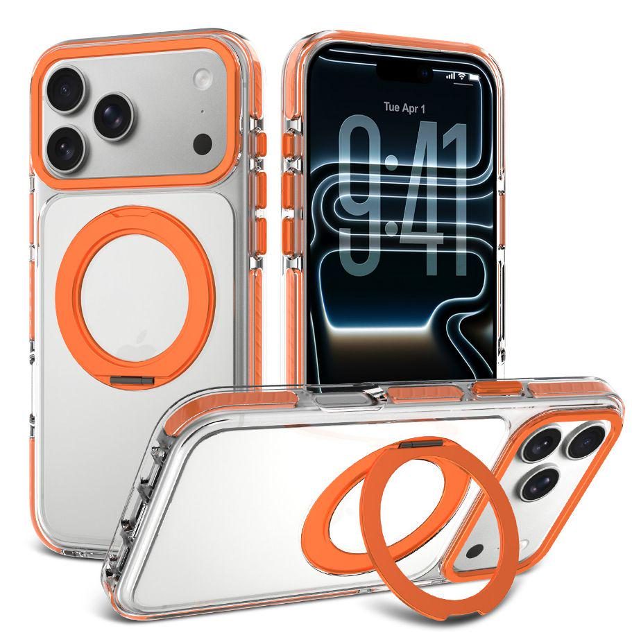 Colorful 360° Rotatable Stand Magnetic Case for iPhone 11-17 Series — phone accessory shipped from Shenzhen warehouse