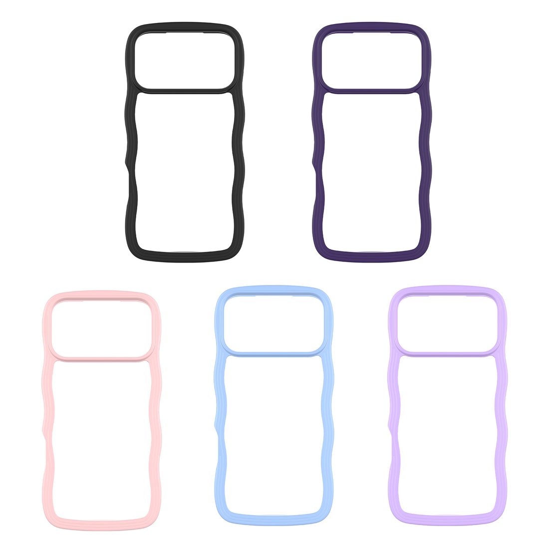 Wavy Clear Back Case for iPhone 11-17 Series view 2