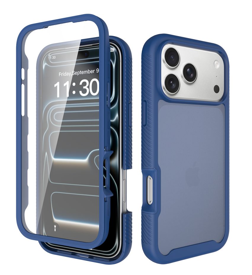 Matte Skin Feeling Full-body Rugged Case with Front Case & Back Cover including Built-in Screen Protectors for iPhone 11-17 Series — phone accessory shipped from Shenzhen warehouse