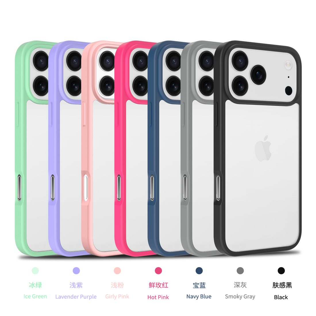Matte TPU Border Clear Back Case for iPhone 11-17 Series view 2
