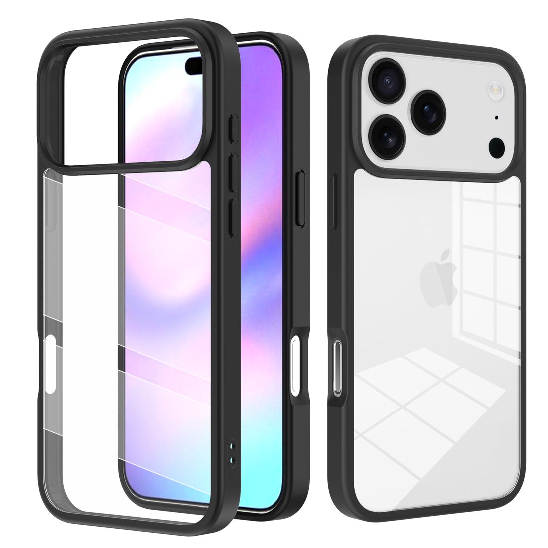 Matte TPU Border Clear Back Case for iPhone 11-17 Series — phone accessory shipped from Shenzhen warehouse