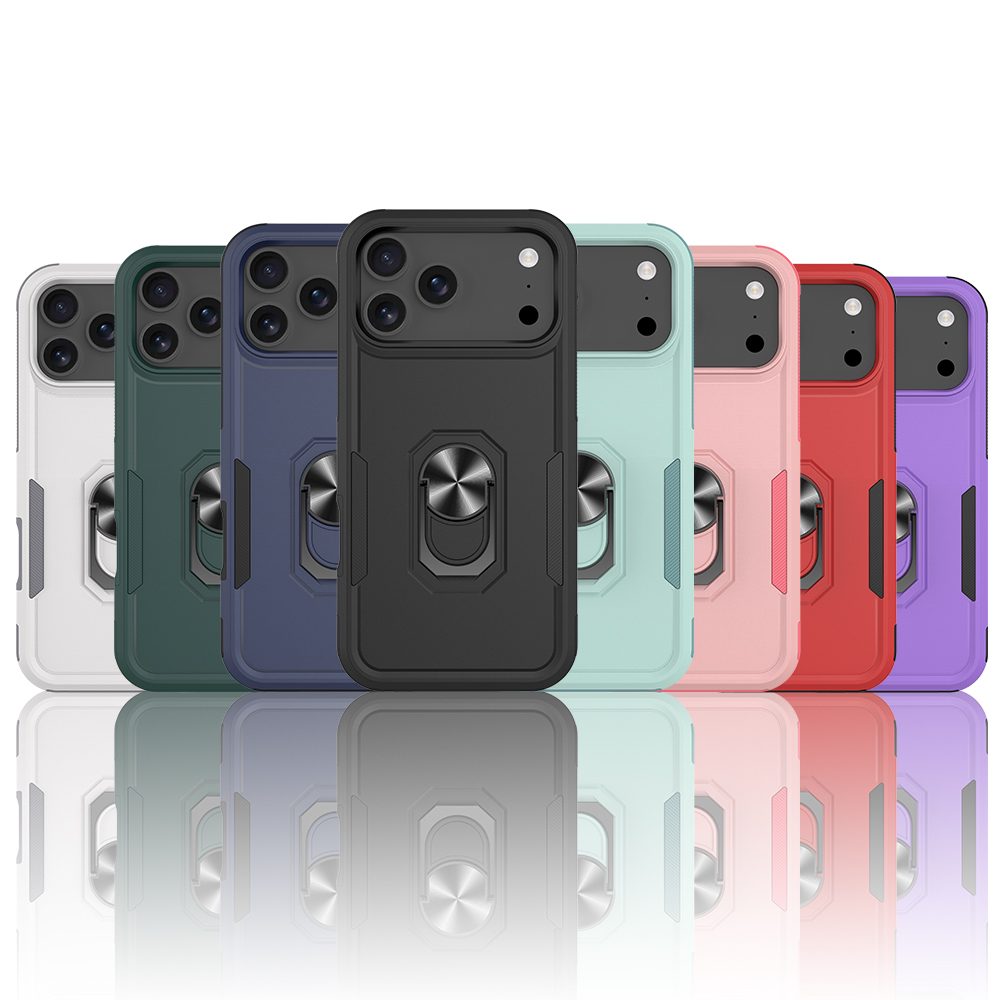 Dual Layer Rugged Case with Ring Kickstand for iPhone 11-17 Series view 2