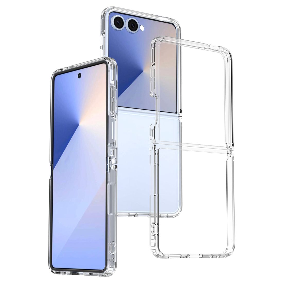 2.0MM Thick Clear Case with Flexible TPU Hinge for iPhone 11-17 Series — phone accessory shipped from Shenzhen warehouse