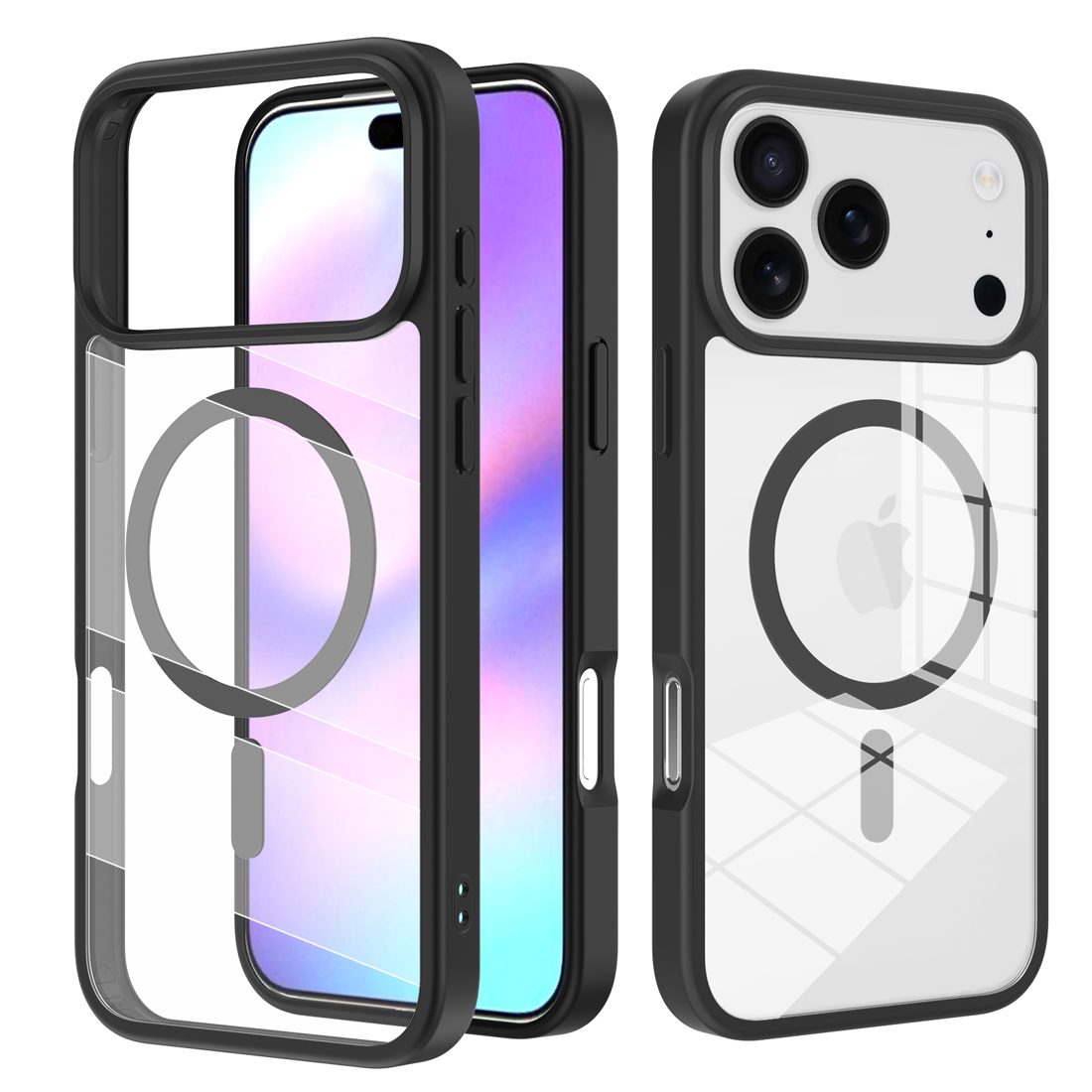 Matte TPU Border Clear Back Case with Magsafe for iPhone 11-17 Series — phone accessory shipped from Shenzhen warehouse