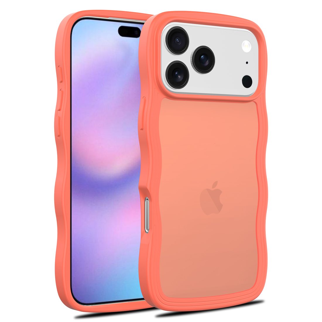 Translucent Matte Frosted Skin Feel Wavy Case for iPhone 11-17 Series — phone accessory shipped from Shenzhen warehouse